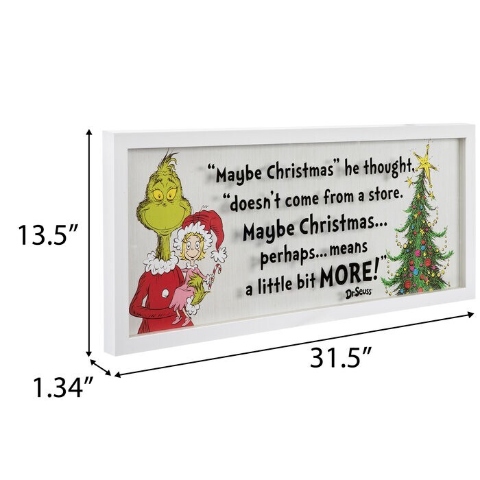 Hobby Lobby Grinch Framed Wall Decoration Maybe Christmas Means More Dr