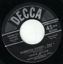 EDDIE MILLER ELLINGTON ECHOES PARTS 1 & 2 DECCA 45 #9-27603 VG+