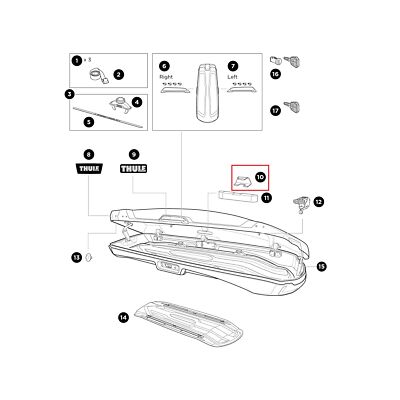 Thule Bracket LED Lamp Holder for LED Lamp for Vector Roof Boxes
