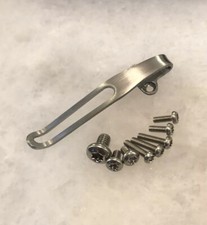 Satin Titanium Deep Pocket Clip & Screw Set For Benchmade Griptilian 551 553 550
