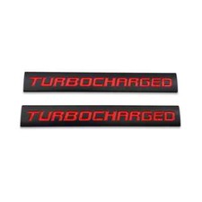 2x Blackred Turbo 3d Car Metal Trunk Rear Fender Badge Scratch Masking Sticker