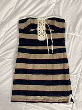 Y2K Juicy Couture Spring Almond Stripe Buster Dress Small -NWT Style #JG005720