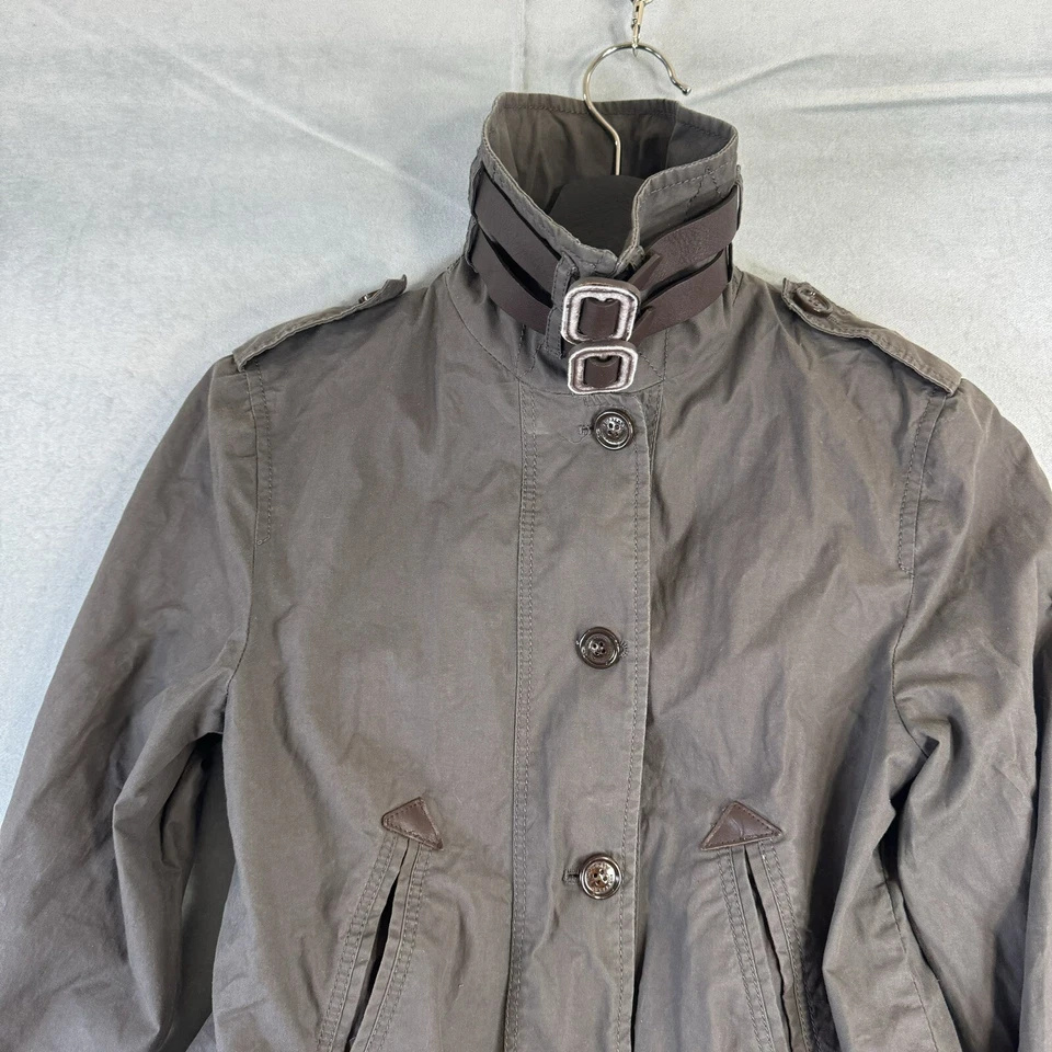 Burberry Childrens Jacket Boys 12Y Brown Belted Buckle Military Coat Button Up - Image 3 of 4