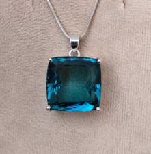 London Blue Topaz Pendant 925 Sterling Silver Pendant Gemstone Jewelry For Women