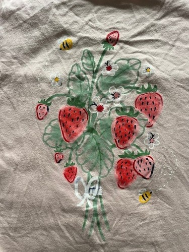 Carter's Kids Shirt Girls Size 7A Light Pink Strawberry Short-Sleeve Crew Neck - Picture 2 of 14