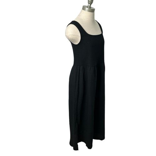 Madewell True Black Mixed Media Trägerkleid 100 % Baumwolle Freizeit Damengröße Small - Bild 7 von 15