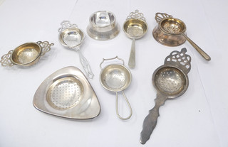 Tea Strainers Silver Plated Mixed Lot Drip Bowls Pierced Openwork Metalware