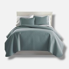 Southshore Fine Linens Blue Oversized Lightweight 3pc Quilt Set King/Cal King
