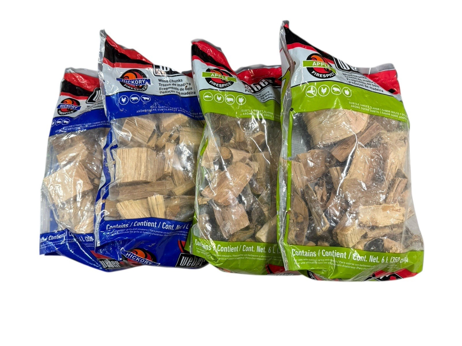 WEBER APPLE HICKORY CHERRY SMOKE CHIPS Natural Hardwood *NEW