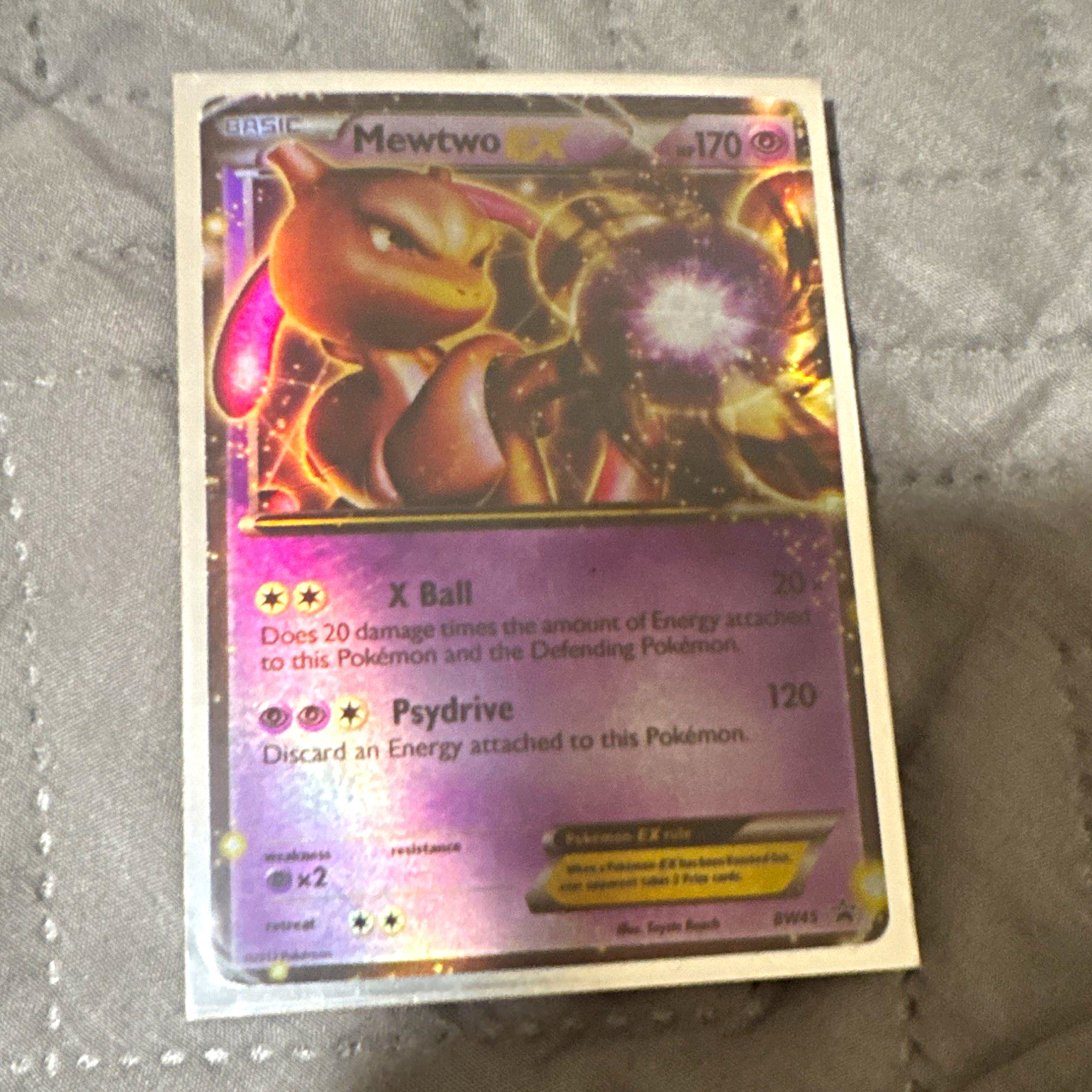 Nintendo Mewtwo EX BW45 Black & White Promo Full Art Holo English 2012 170 HP