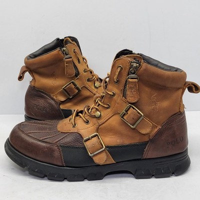 Mens Polo Ralph Lauren Demond Brown Leather Ankle Hiking Hunting Duck Boot 10.5 