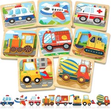 Benresive Wooden Toddler Puzzles Montessori Toys for 1 2 3 Year Old Boys, Boy