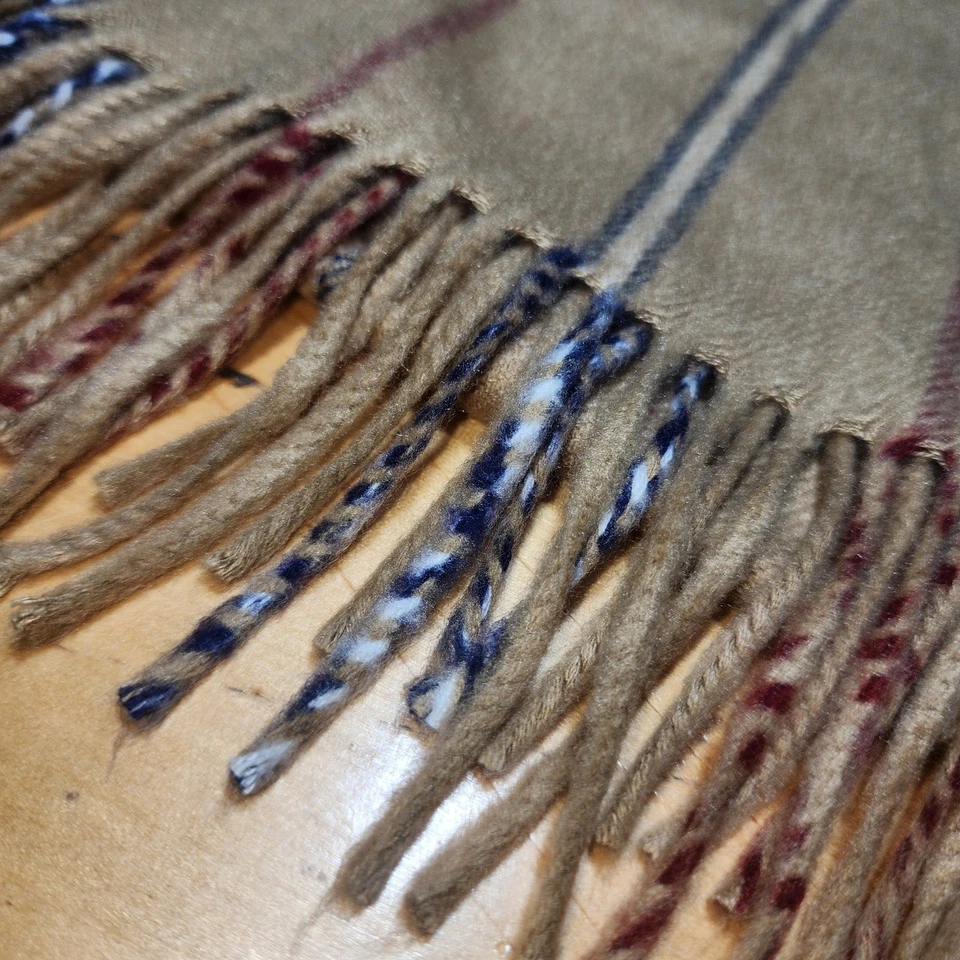 CHRISTIAN DIOR Monsieur Cashmaire Bufanda Acrílica a Rayas Rojo Azul Tostado Foto 3 de 4