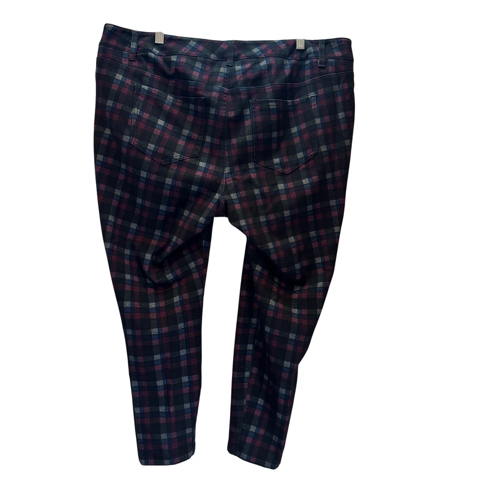 Pantalones ajustados al tobillo con cremallera a cuadros tórridos para mujer talla 18 grunge punk gótica academia Foto 4 de 4