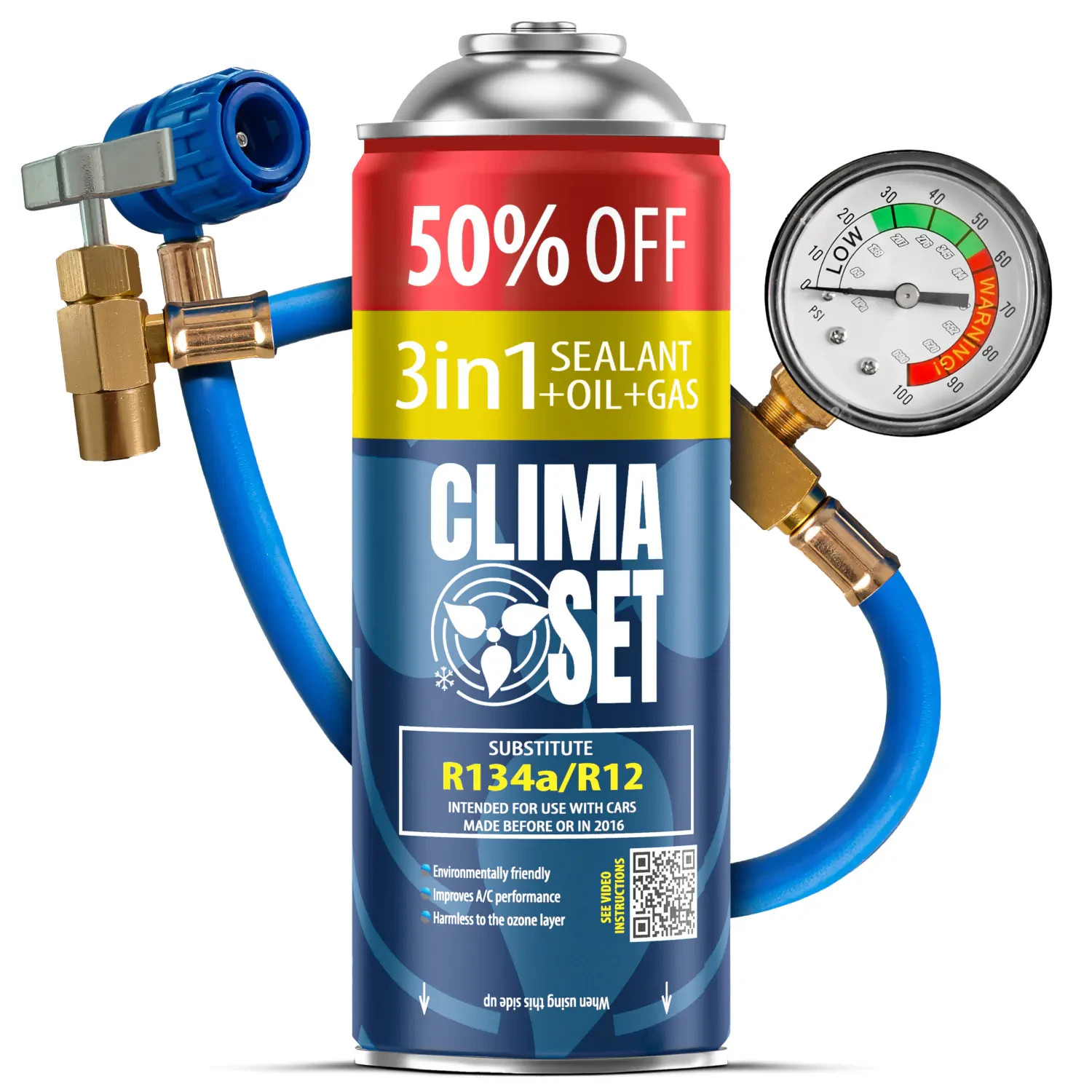 Anti fuite clim auto R134a kit de réparation avec flexible pour fuite de climatisation