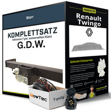 Für RENAULT Twingo I Typ C06 Anhängerkupplung starr +eSatz 7pol uni 01-07 NEU