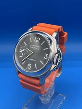 Panerai Luminor Marina Men's Black Watch with Orange Rubber Strap - PAM00001 