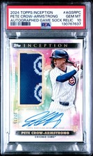 2024 TOPPS INCEPTION PETE CROW-ARMSTRONG RC Patch Auto 02/25 GEM 💎 10 