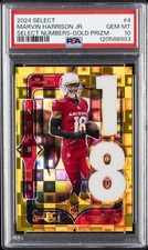 2024 PANINI SELECT SELECT NUMBERS GOLD PRIZM #4 MARVIN HARRISON JR. 10/10 PSA 10