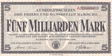 #Federal state of Hamburg 5000 Million Mark 1923 P-S2922 VF H. O. Persiehl
