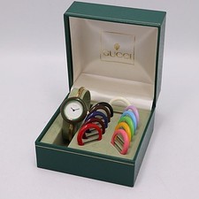 GUCCI 11/12.2 Change Bezel White Dial Quartz Women's Watch With Box and Bezel