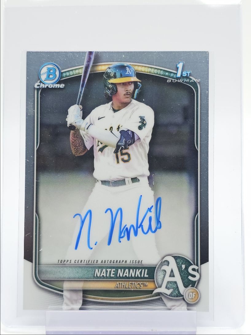 NATE NANKIL 2025 BOWMAN CHROME 1ST AUTOGRAPH BASEBALL A'S AUTO Q2754
