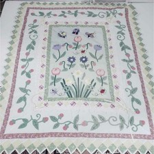 Floral Baby Kids Quilt Blanket Butterfly, Flowers 3D White Pink Purple Greens