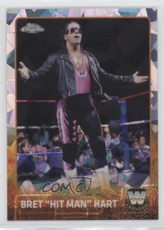 2015 Topps Chrome WWE Atomic Refractor Bret Hart Bret Hit Man Hart #79 3c6
