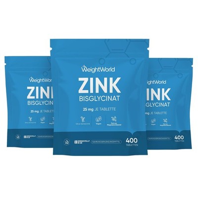 WeightWorld Zinc Bisglycinate 50 mg 400 Tablets