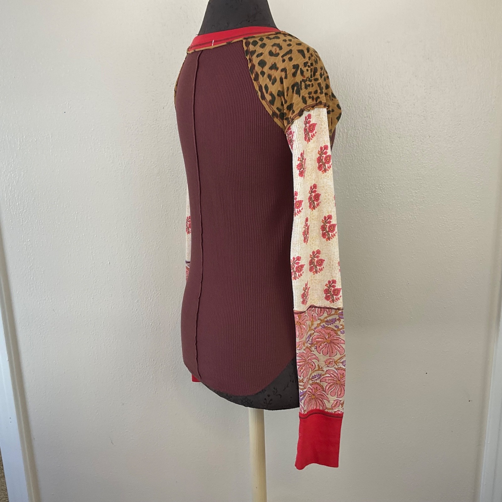 We The Free Mix Pattern Patchwork Pull On Top Lon… - image 10