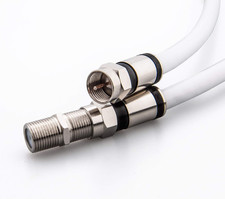 Coaxial Cable 6 Feet with RG6 Coax Cable Connector and F-Type Cable Extension