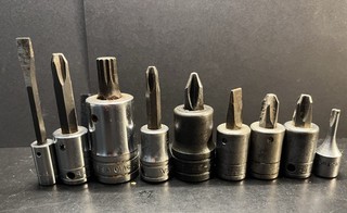 9 Snap on SAE Screwdriver Driver Sockets Screwdriver Bits
