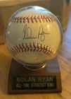 Nolan Ryan Signed Rawlings Baseball Signed Auto w/ COA Score Board in Case