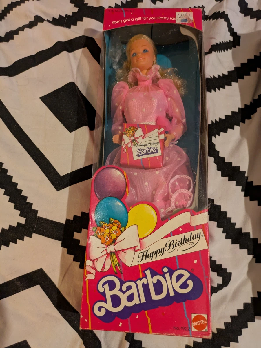 JOYEUX ANNIVERSAIRE BARBIE Poupée 1990 Mattel #7913 EUR 40,38 - FR