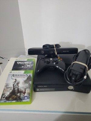 Xbox 360 S Console 1439 Black 250GB Console Bundle w/ Controllers & Games TESTED