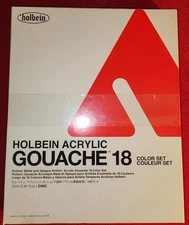 Holbein Matte & Opaque Artist Acrylic Gouache 18 Color Set SEALD Fast Free Shipp