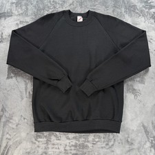 Vintage 90s Jerzees Sweatshirt Size L Black Blank New Without Tags Made In USA