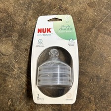 New Nuk Simply Natural 2pk Nipple 0 M Fast Flow, BPA Free-Anti Colic-Multi Hole