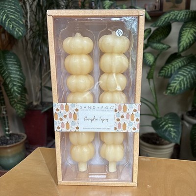 Sand + Fog Unscented Pumpkin Candles Tapers Fall Thanksgiving Harvest New (2)