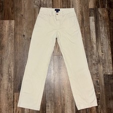 Polo Ralph Lauren Khaki Chino Pants Youth Size 14 Cream White Flat Front