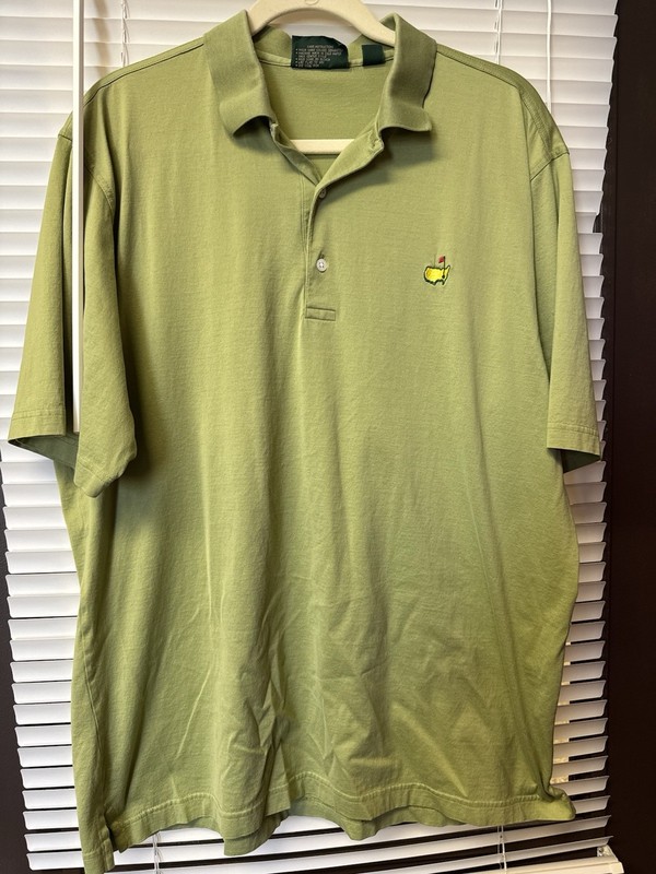 Masters Amen Corner Polo Shirt Mens L Green Pima Cotton