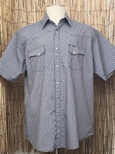 Wrangler Wrancher Mens SS Pearl Snap Western Shirt-Size XL-Cotton Poly Blend