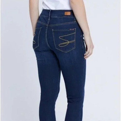 NWT Womens sz 14 Seven7 Seven 7 Tummyless High Rise Skinny Dark Rinse Jeans - Picture 3 of 10