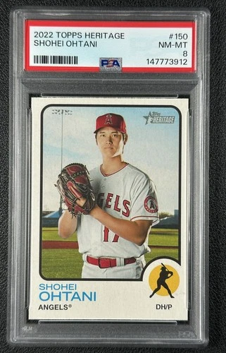 SHOHEI OHTANI PSA 8 2022 TOPPS HERITAGE #150 ANGELS 3912