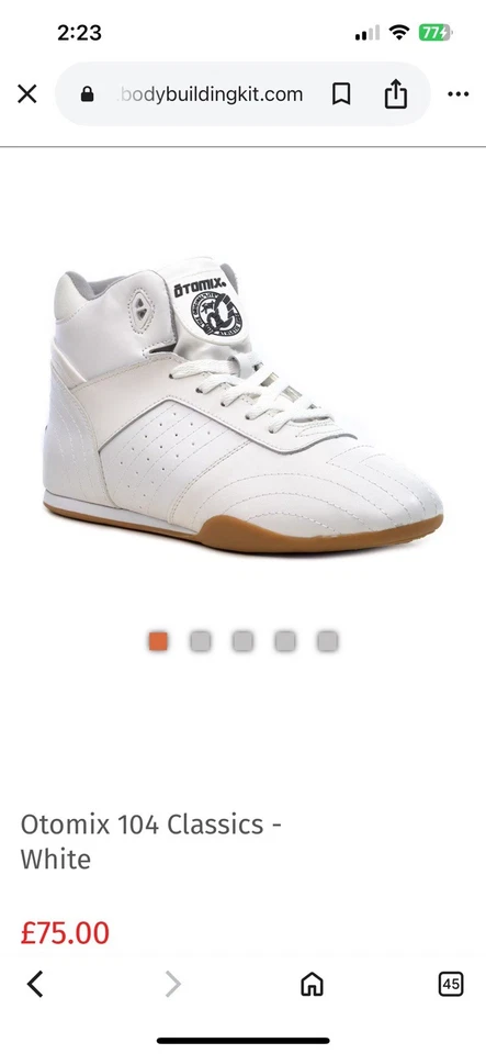 Otomix MF104 Bodybuilding Shoe MENS 7.5 & FEMALE 9 NEW With Tags White CrossFit - Image 2 of 4