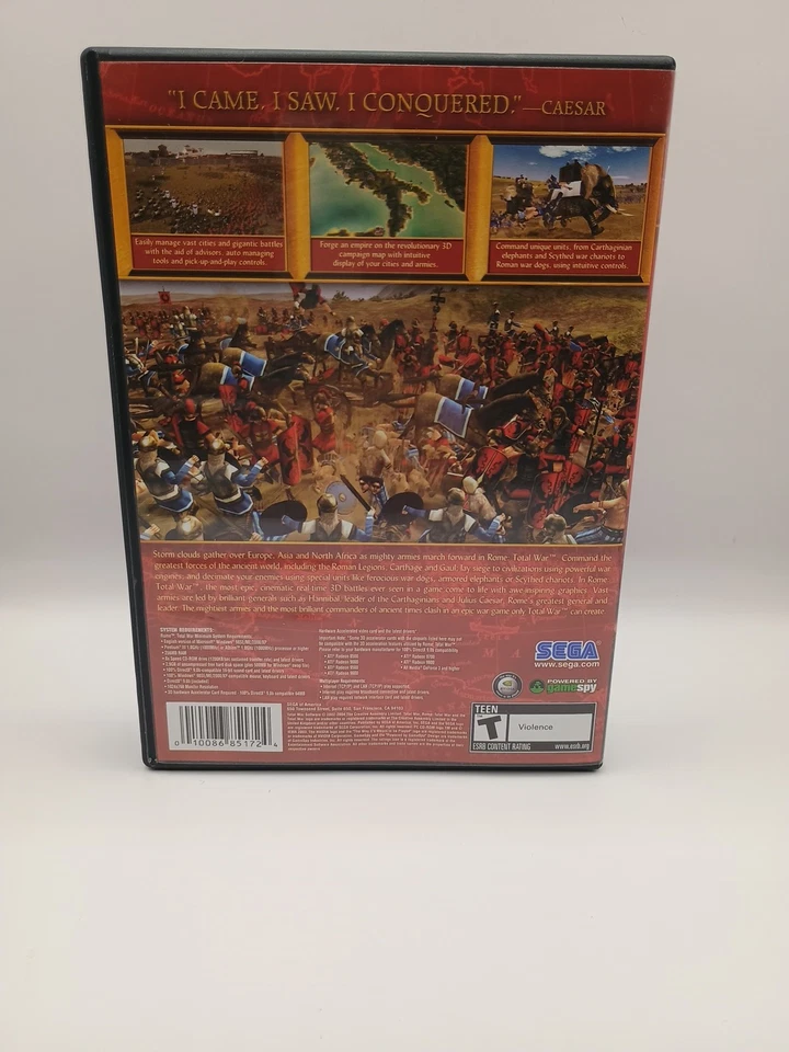 Rome Total War Original Vintage 2004 PC CD-ROM Edition in Hard Case - Image 2 of 3