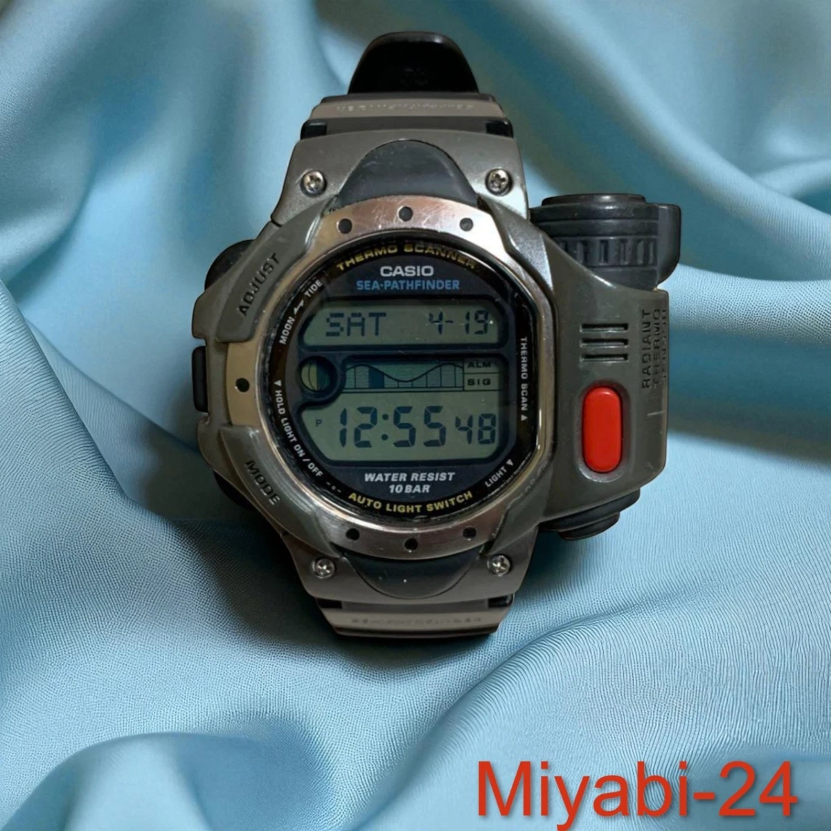 【Lei希少/美品】CASIO SEA-PATHFINDER SPF-10 Casio Thermo Scanner Sea Pathfinder Digital Watch Spf-10 Battery