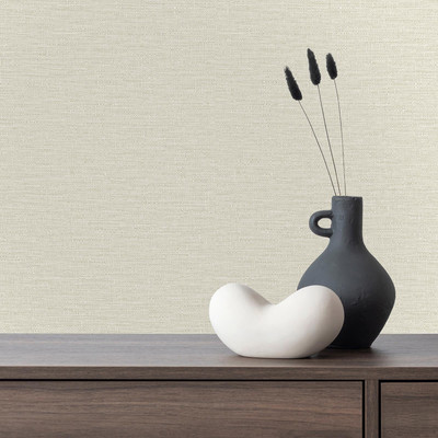 Telma Hessian Vinyl Wallpaper Woven-Effect Unicolour Cream Grandeco 199503