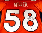 Von Miller / Autographed Denver Broncos Orange Custom Football Jersey / COA