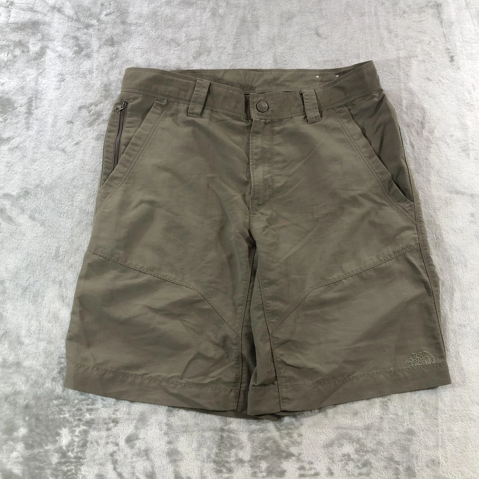 The North Face Cargo Shorts Mens 32 Green Nylon Outdoor Hiking Utility Casual